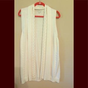🌺 Talbots Ivory Open Long Sweater Vest